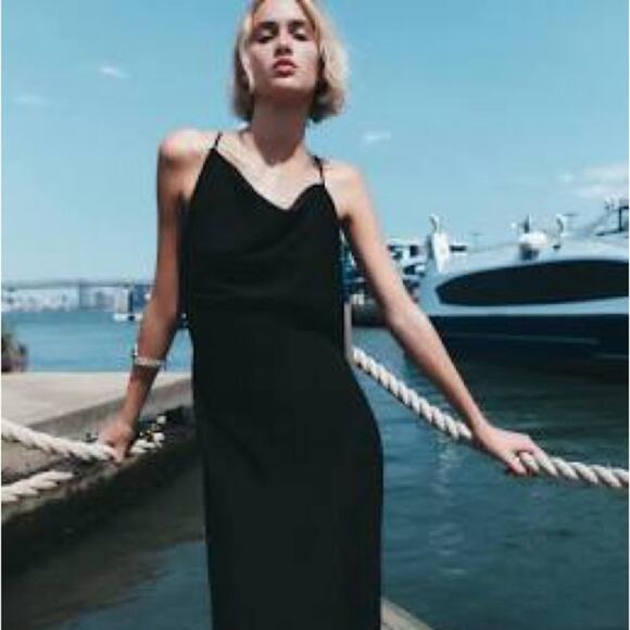 ZARA FLOWY ASYMMETRICAL DRESS - Picture 1 of 7